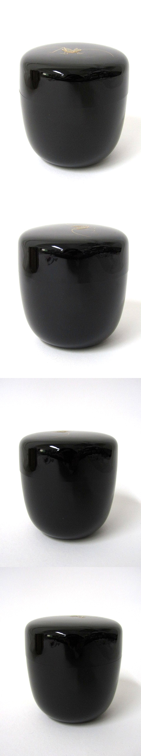 茶道具 共箱 竹内幸斎作 - V 螺鈿装飾 鈴虫蒔絵 平棗 R6957 加賀